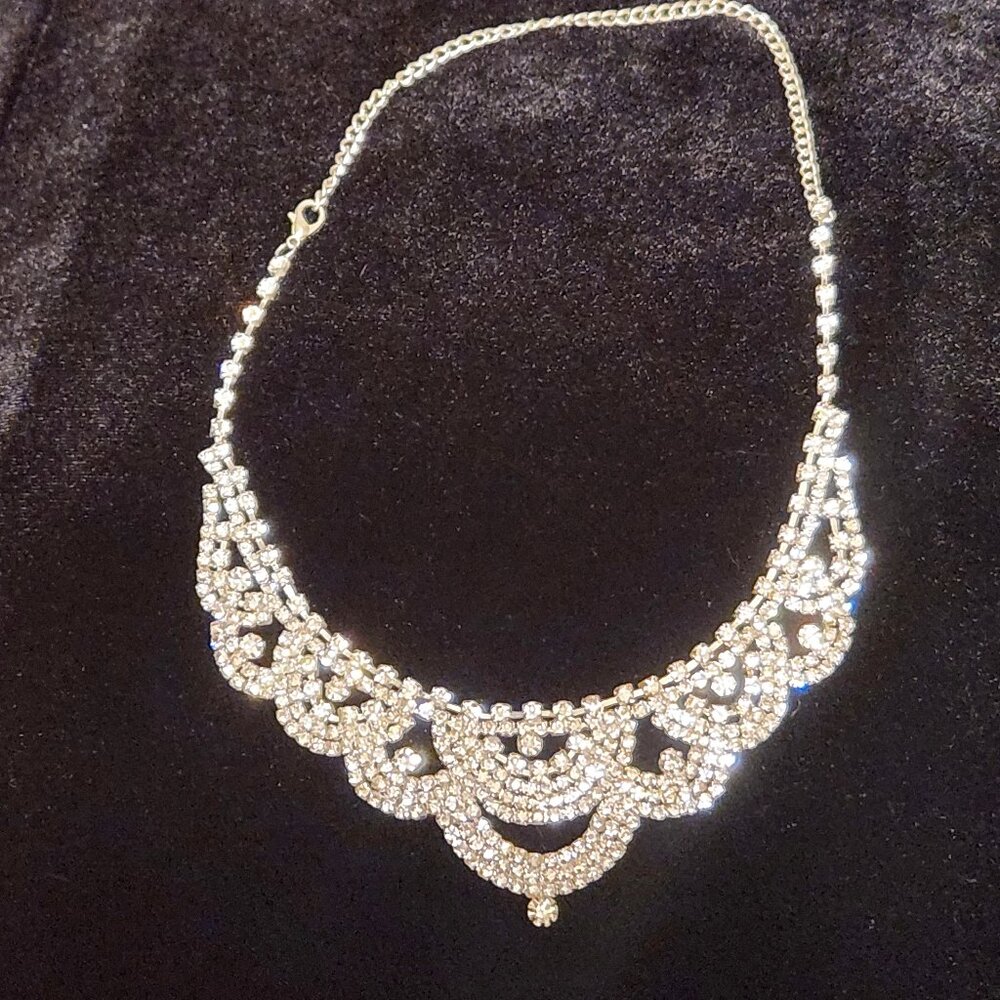 Rhinestone formal necklace